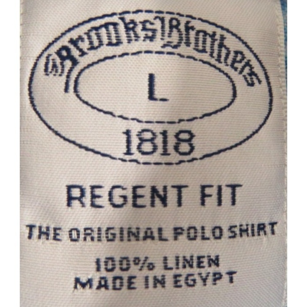 Brooks Brothers Regent Fit Shirt Linen Gingham Blue White Men Large Short Sleeve - Picture 2 of 6